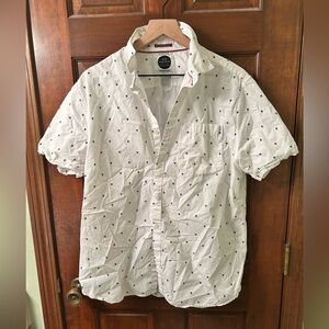 Denim & Flower Slim Fit White Shirt with Black skulls. Size XL